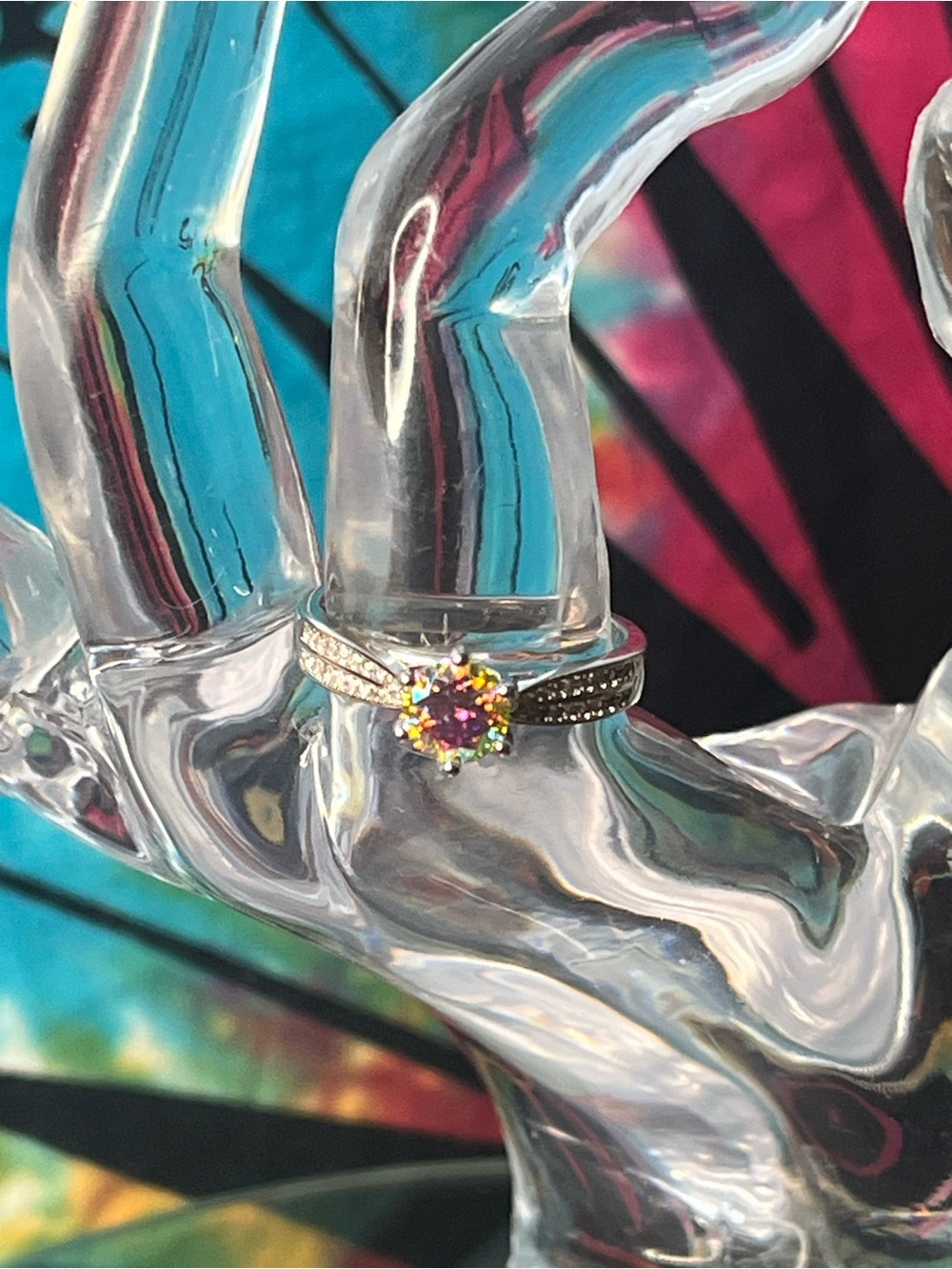 Fantasy Yellow Moissanite Split-Color Ring • Size 9 • 1.0 CT • CR7543